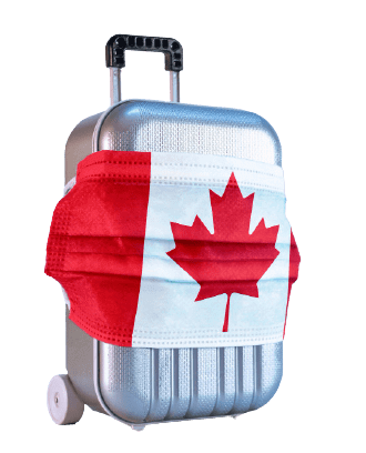 time travel concept safe rest during pandemic covid 19 coronavirus suitcase travel with medical mask flag canada removebg preview min e1642590576219 1